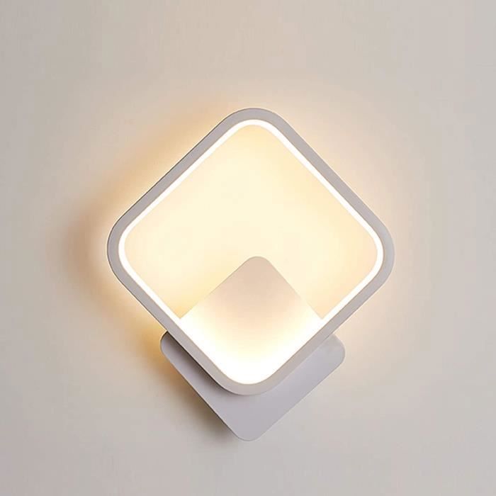 Applique Murale Interieur LED Carré Lampe Murale 12W Blanc Chaud Luminaire Mural Moderne pour Couloir Chambre Salon Escalier Applique Murale Interieur LED Carré Lampe Murale 12W Blanc Chaud Luminaire Mural Moderne pour Couloir Chambre Salon Escalier