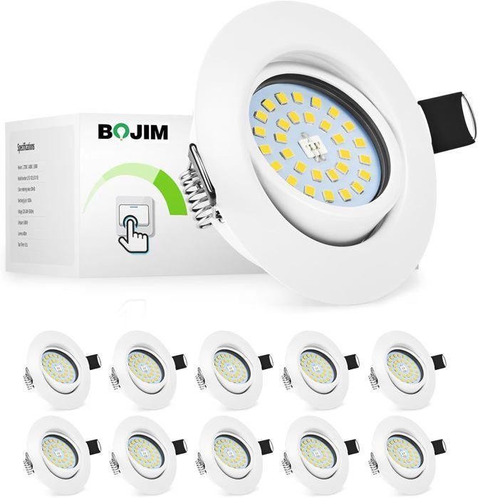 YindaLux LED inbouwspot 230V IP44 5W LED spots Dimbaar 68mm gatmaat GU10 Plafondspots Ultra Plat Inbouwverlichting 2700K/4000K/6000K Inbouwspots voor Badkamer Woonkamer Keuken, Nikkel, 6-stuks