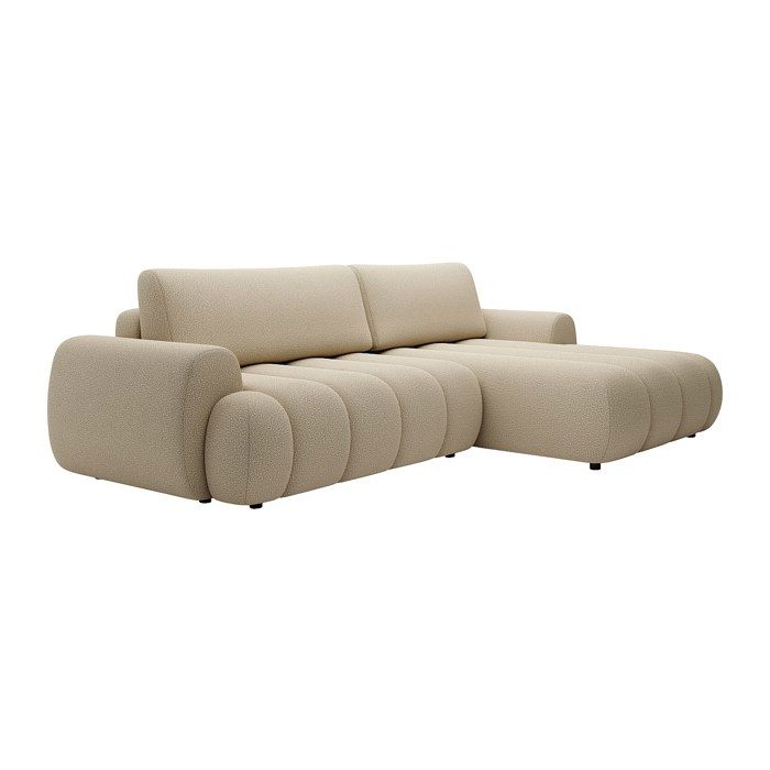 Canapé dangle droit convertible en tissu beige FRIDORA