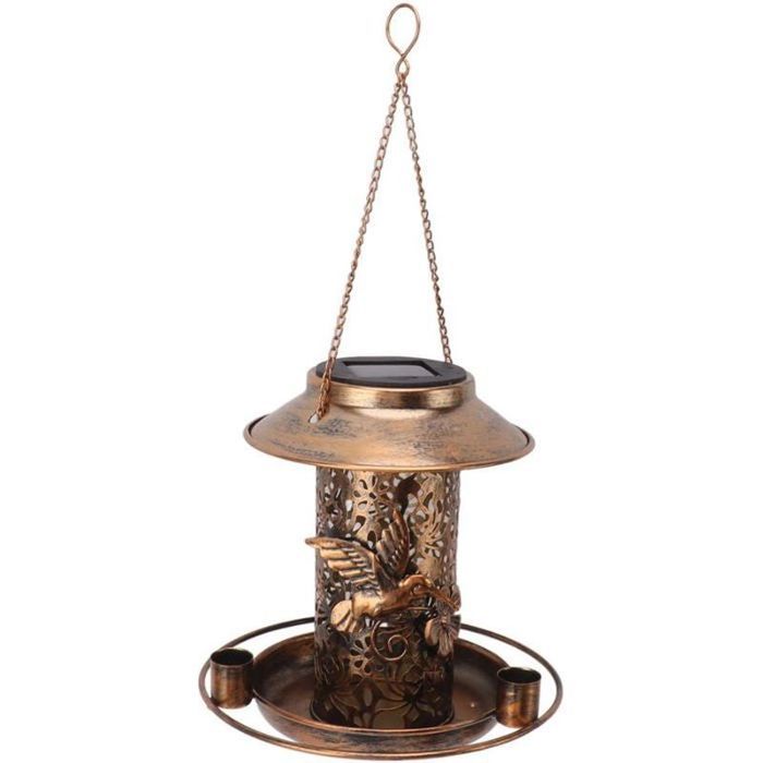 Comparer les prix de Mangeoire à oiseaux solaire extérieure lumière chaude métallique mangeoire IP65 étanche