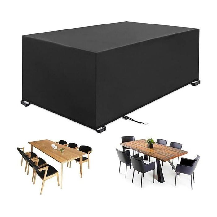 Housse Salon De Jardin Extérieur 180×120×74cm 420D Oxford - Protection Table Chaise Canapé Noir