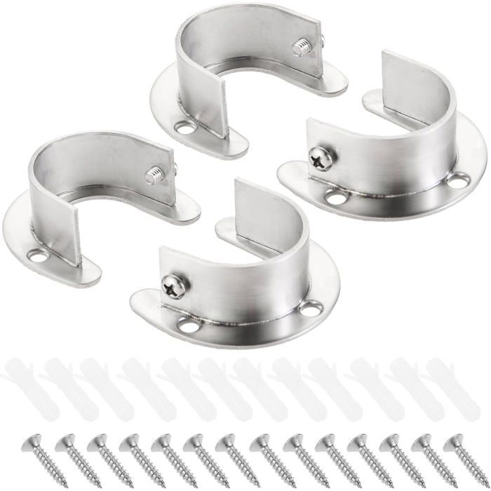 Support De Main Courante, 2 Pièces Acier Inoxydable Supports De Rampe Main Fixation De Main Courante Pour Support Mural De Rampe En Bois Avec Rosace De Couverture 87159777