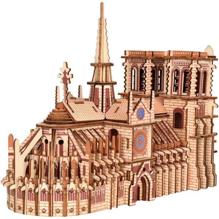 Puzzle 3D adulte cathédrale Notre-Dame - Kit modèle mobile 239 pièces - Casse-tête construction