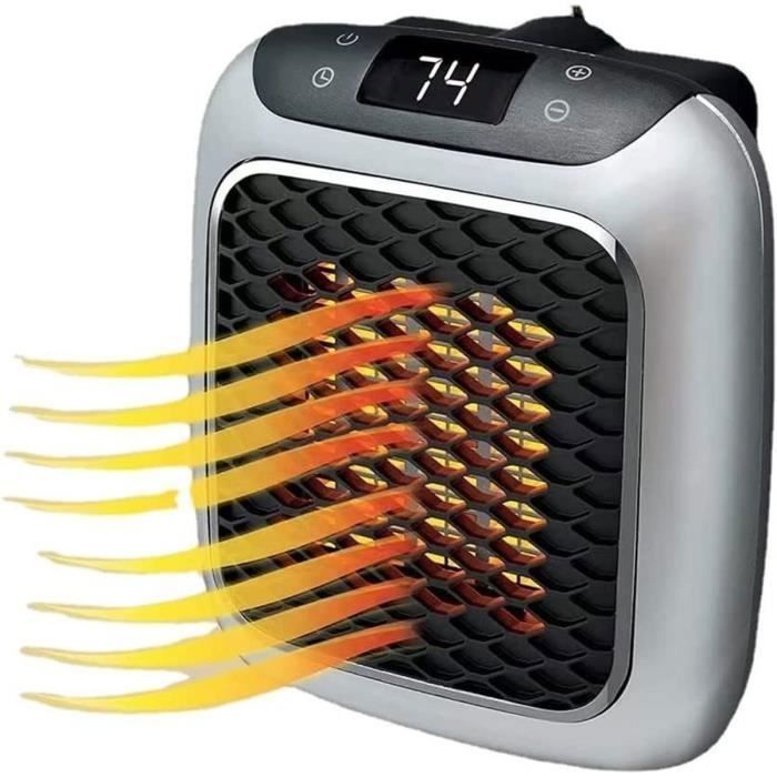 Radiateur soufflant céramique - 800W - Silencieux - Gris - 12.5x14x7 cm - Chauffage rapide - Pour bureau