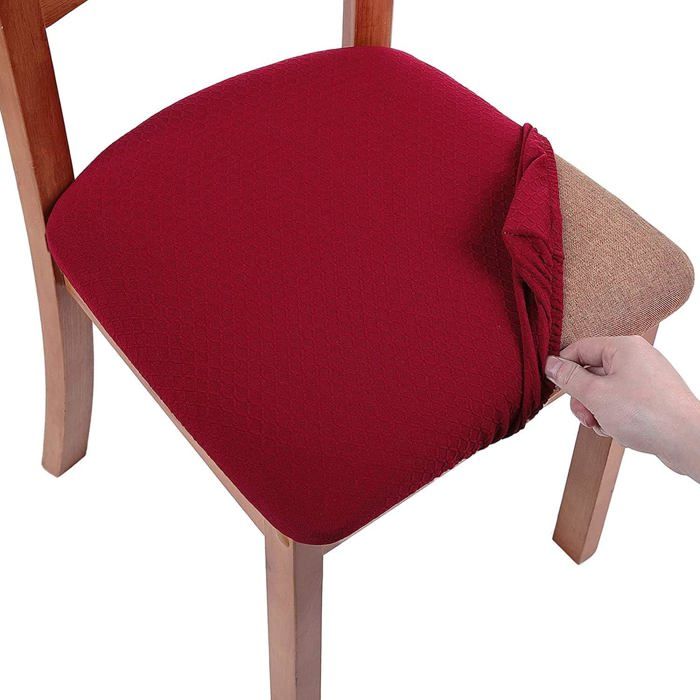 Housses extensibles pour chaises de salle à manger bordeaux lot de 2 jacquardprotections de siège pour chaises de salle à