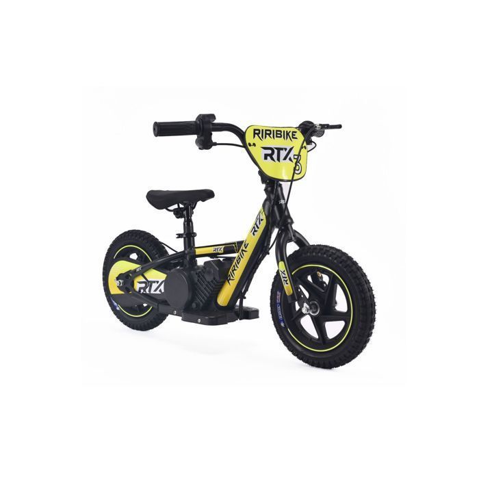 Draisienne électrique pour enfants RIRIBIKE RTX3 24V (12) Jaune Batterie au lithium Moteur 100W Frein à disque