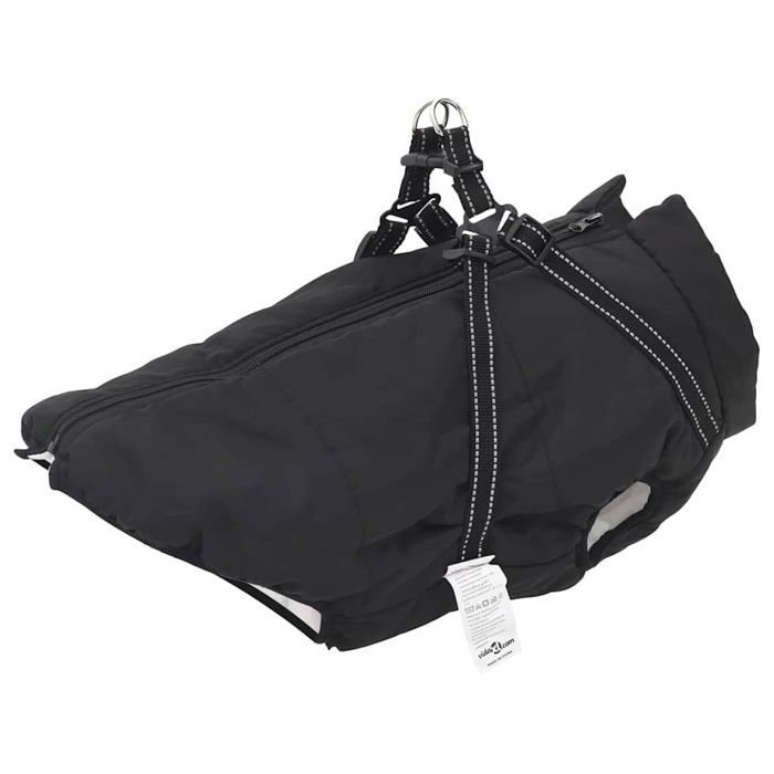 Manteau pour chien avec harnais - vidaXL - Noir - 3XL - Polaire et polyester - Réglable - Imperméable - Coupe-vent Manteau pour chien avec harnais - vidaXL - Noir - 3XL - Polaire et polyester - Réglable - Imperméable - Coupe-vent
