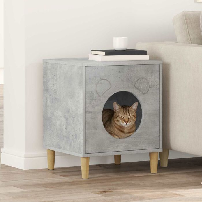 VIDAXL Maison pour chat en bois dingénierie gris béton 42 5 x 40 x 53 cm - Intérieur petit VIDAXL Maison pour chat en bois dingénierie gris béton 42 5 x 40 x 53 cm - Intérieur petit
