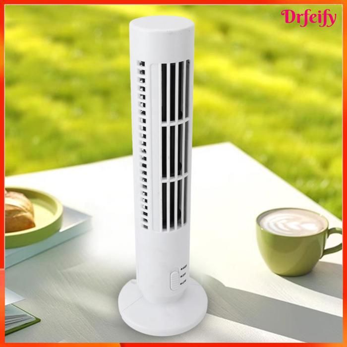 Ventilateur tour - AKOZON - Mini - Sans pales - USB rechargeable - Silencieux 2 vitesses - Akozon