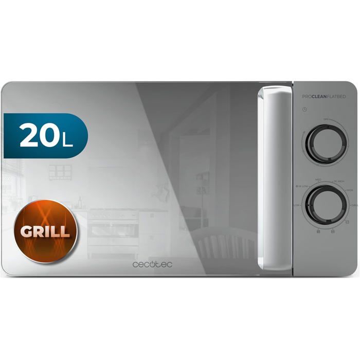 Micro-ondes avec gril - SUTEO - Proclean 3160 - 20L - 700W - Gril 800W - 6 niveaux - Technologie 3Dwave - Acier - Suteo