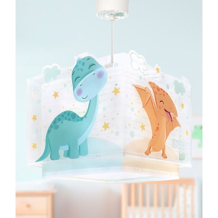 Lustre suspension enfant - DALBER - Baby Dinos - Multicolore - Silhouettes phosphorescentes - Lumière blanc chaud Lustre suspension enfant - DALBER - Baby Dinos - Multicolore - Silhouettes phosphorescentes - Lumière blanc chaud