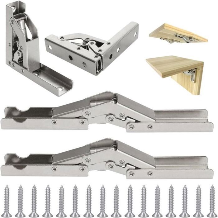 4pcs charnières pliantes – 90°/180° acier laminé à froid – pour armoires et meubles