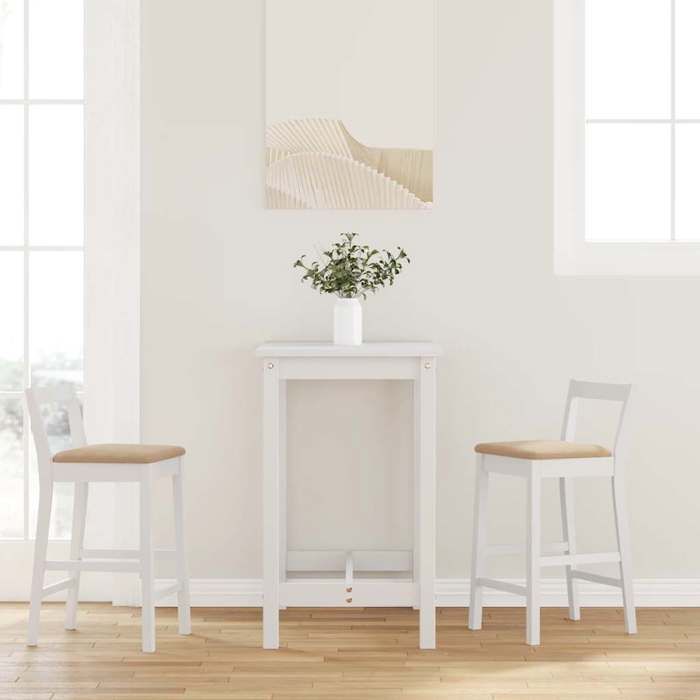 RemiseTabourets de Bar avec Coussins (2 pcs) Blanc et Marron 355x425x795 cm avec dossier pour Cuisine oik73atjr79c