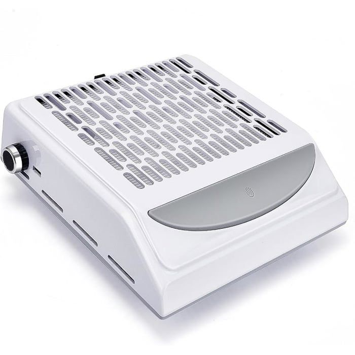 100W Aspirateur Ongles Professionnelle Avec Filtre Aspirateur Ongle Vitesse RéGlable Aspirateur Manucure Pour Onglerie (Blanc)
