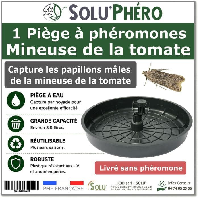 Piège à eau pour mineuse de la tomate - Vendu à lunité - Plateau + panier porte-phéromone