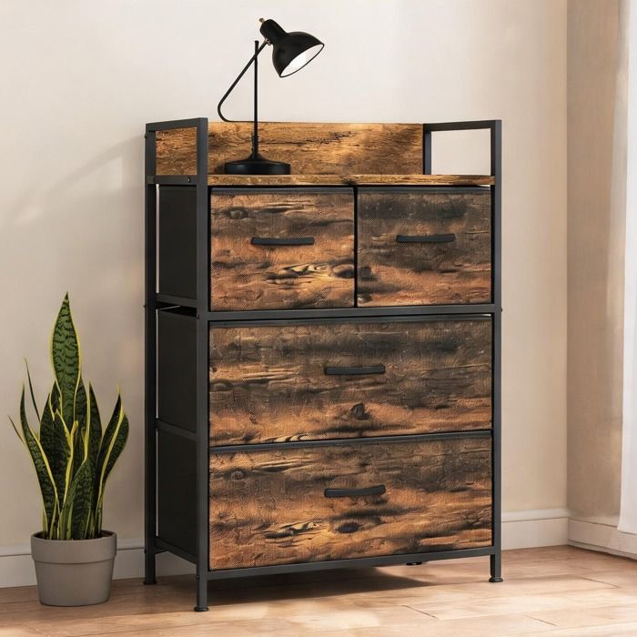 Colonne De Salle De Bain Armoire De Salle De Bain en Tissu non tissé Brun - Brun Rustique Tissu non tissé 60 x 29 x 85 cm