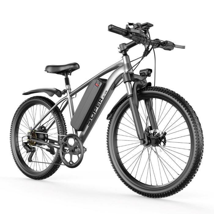 Vélo Électrique Adultes，LIZIFLY G26，Pneus tout-terrain 26，250W，48V，13AH，35KMH，Shimano 7 Vitesses，Autonomie 60km，VTT，150KG，Noirs