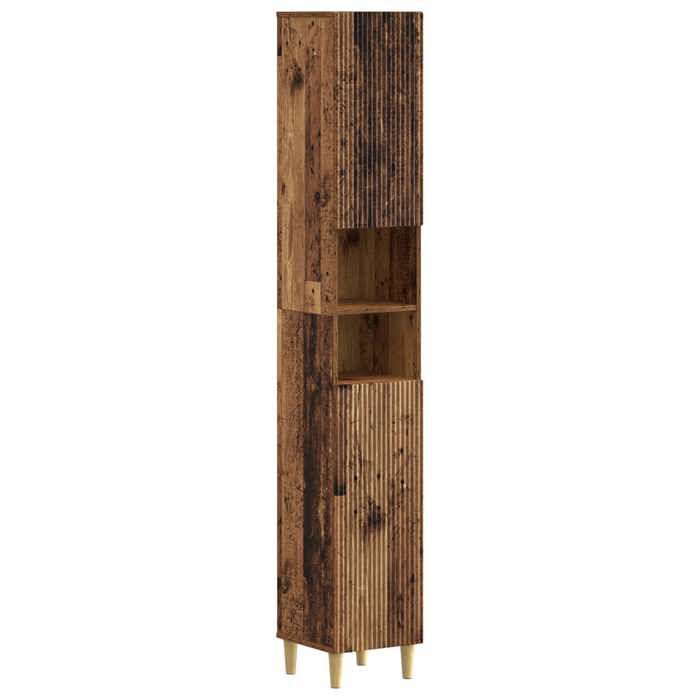 Armoire de Salle de Bain avec Étagère Ouverte ARNHEM - vidaXL - Bois ancien - 30x31x190cm - bois d’ingénierie 6820552295