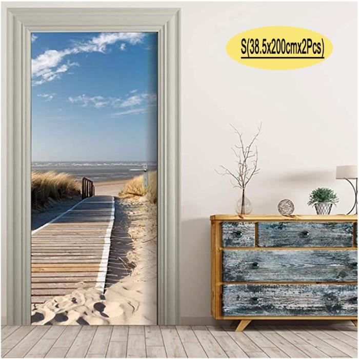 Sticker Porte Autocollant Poster De Porte 3D Vue Affiche De Porte