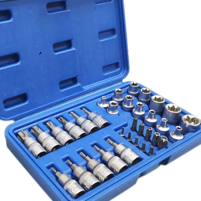 Clés à douille torx - AREBOS - 34 pièces - Coffret en plastique - Usage professionnel et privé