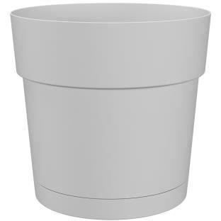 Pot à fleurs et plantes rond CAPRI LARGE - Plastique - Réservoir d'eau - diamètre 30 cm - Blanc - AR