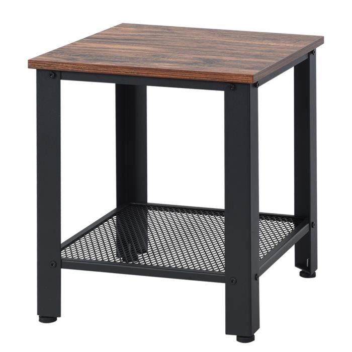 Giantex Table d’Appoint Table de Chevet Table de Nuit avec 2 Etagères et 4 Pieds Réglables Style Industriel Charge Max 40 kg Giantex Table d’Appoint Table de Chevet Table de Nuit avec 2 Etagères et 4 Pieds Réglables Style Industriel Charge Max 40 kg