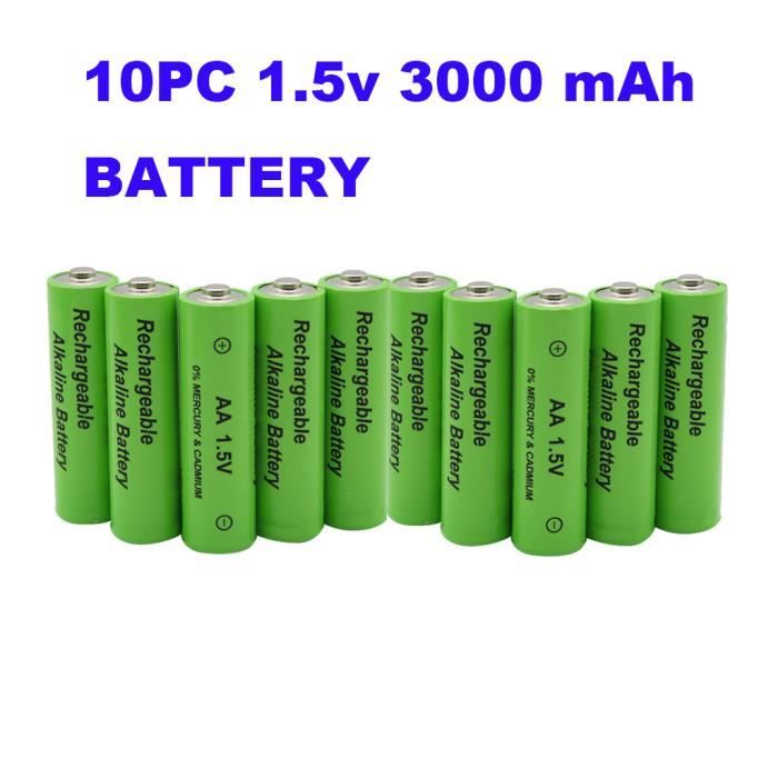10pack AA 1.5V 3000mAh Batterie rechargeable au lithium pour torche  @sahahhj435 - Cdiscount Bricolage