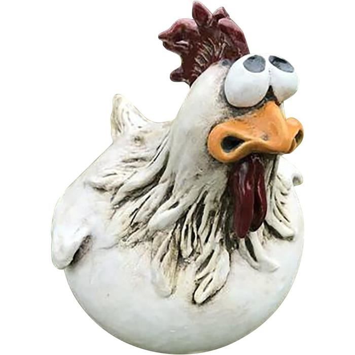 2pcs Poule Décorative Jardin En Acrylique - Statue Drôle Pour Extérieur Et Clôture