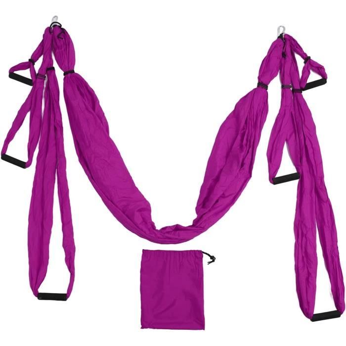 Kit Balançoire Et Hamac De Yoga Aérien VEVOR - Tissu Violet 12m X 2.6m - Pour Inversion, Danse, Fitness à La Maison