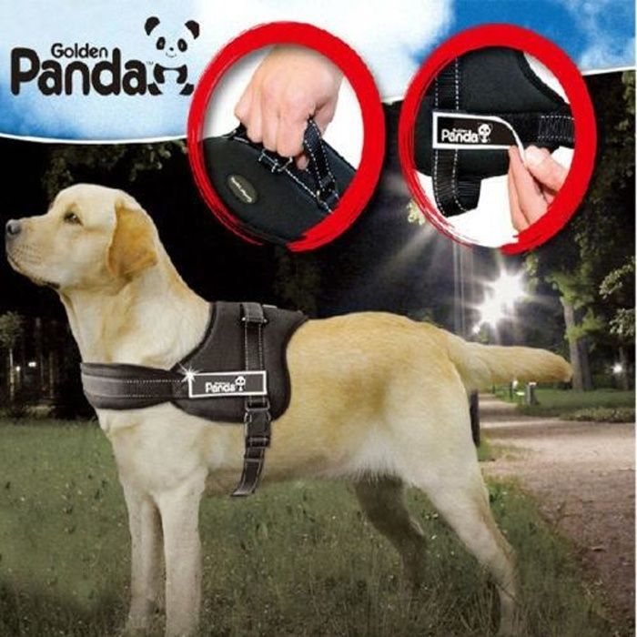 Meilleurs prix pour PAWZ ROAD Haute Qualité Harnais Grand Chien L Fabric Noir