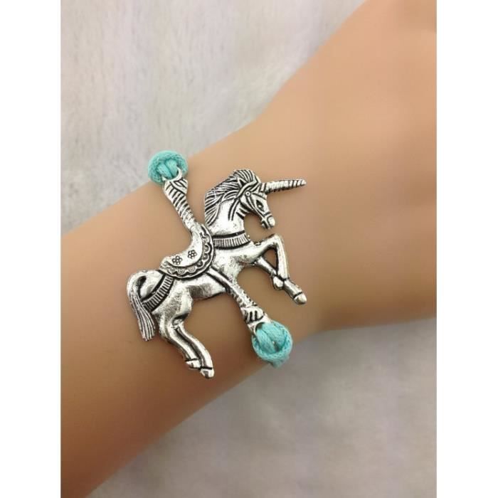 Bracelet licorne bleu turquoise