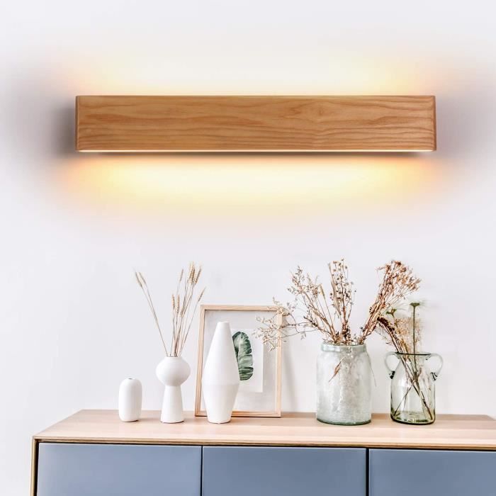 Applique Murale LED En Forme D'étoile, 22cm, 15W, Lumière Chaude 3000K - En Bois Et Métal, Pour Chambre D'enfant, Couloir, Salon
