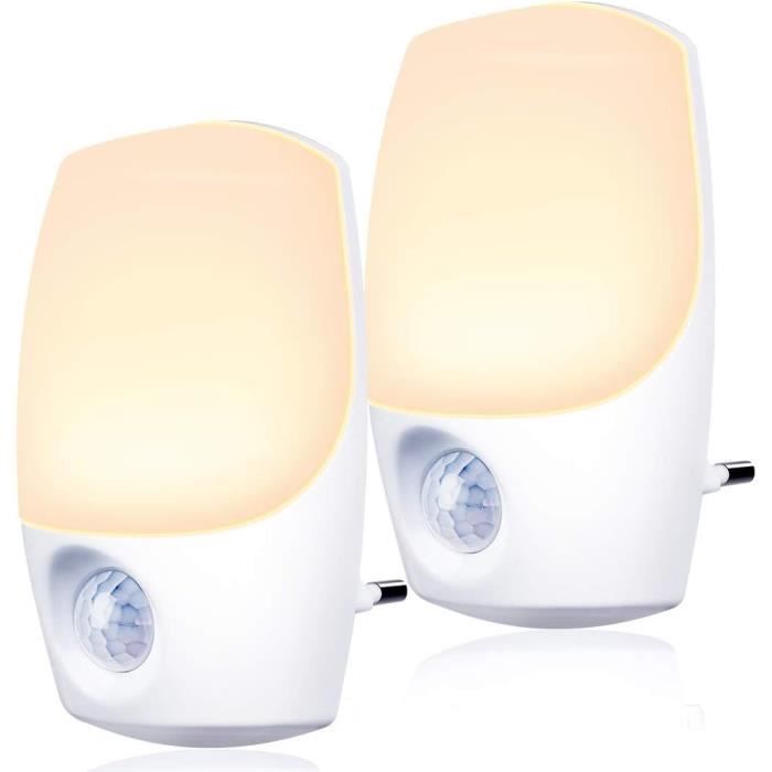 4 Pack Lampe De Nuit LED à Capteur De Mouvement D Coration Murale Rechargeable Par Usb Lampe De Nuit Pour Chambre Blanc Froid Blanc Chaud