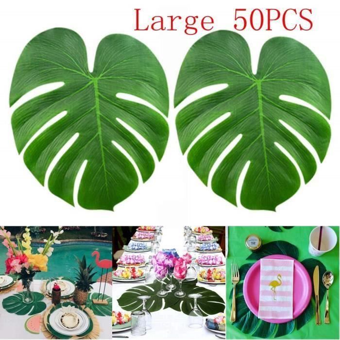 12x artificiel feuilles tropical Hawaiian Palmier feuillage Luau Decoration