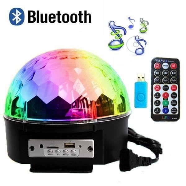 Eu 12w Bluetooth Musique Lampe De Scène Jeux De Lumière Boule Soirée Disco Dj Contrôle Sonore 9 Couleurs 120 Télécommande Ve03884 Lampe Et Spot De Scène Avis Et Prix Pas Cher Cdiscount