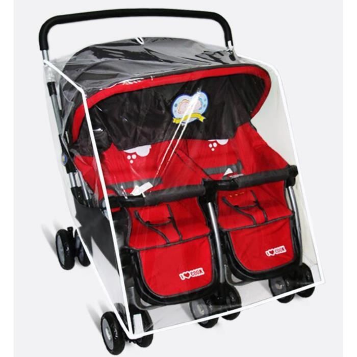 habillage poussette double universel