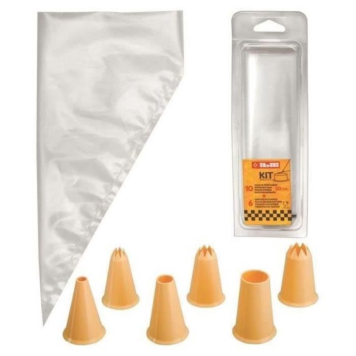 IBILI Kit 10 poches jetables et 10 douilles 30 cm
