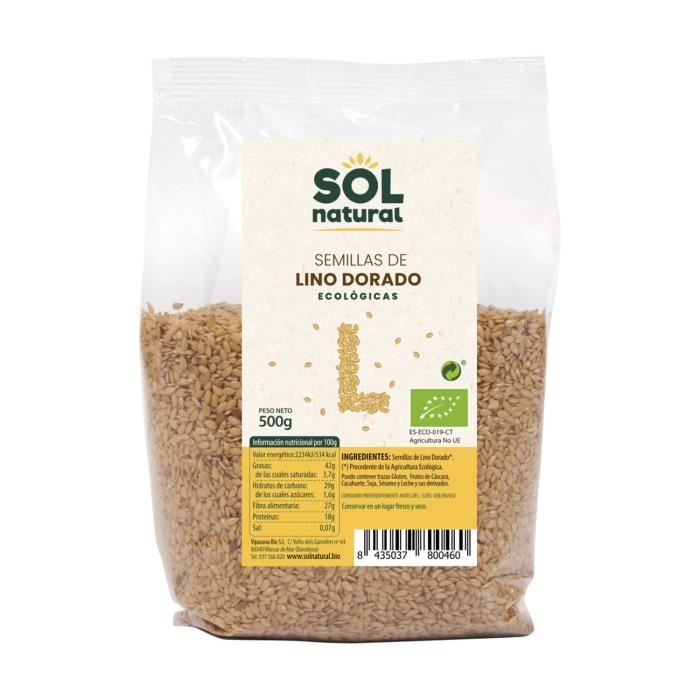 SOL NATURAL - Graines de lin doré bio 500 g
