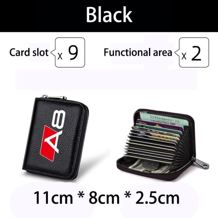 Audi 3152000700 Étui Porte-Cartes avec Logo et Pince à Billets Noir 
