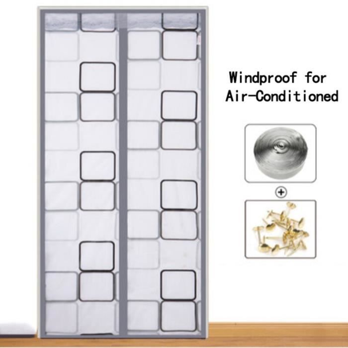 Rideau Porte Isolation Thermique Magnétique 110X220Cm - Gris-ouverture au Milieu - Rideaux Rideau Porte Isolation Thermique Magnétique 110X220Cm - Gris-ouverture au Milieu - Rideaux