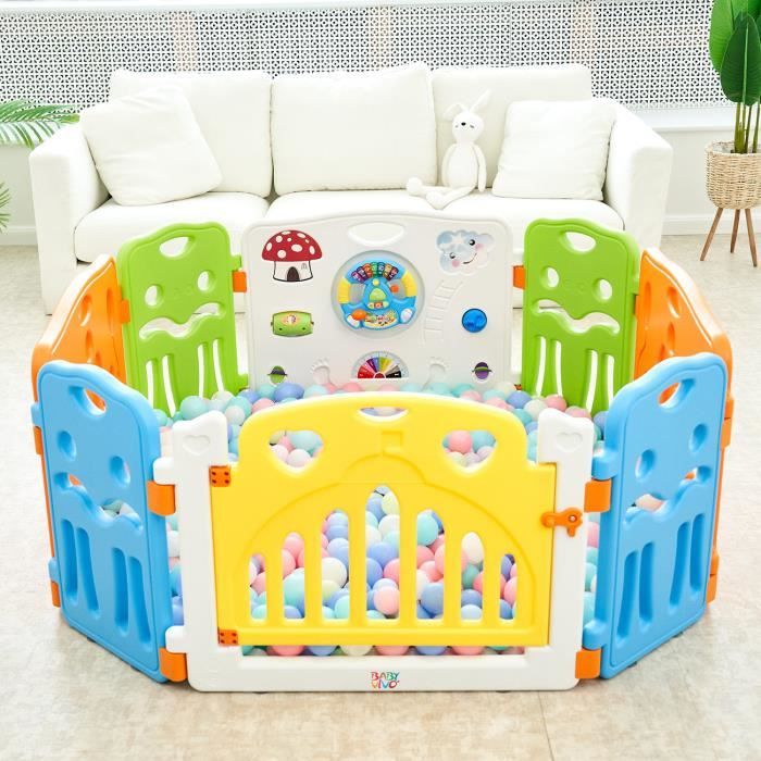 Baby Vivo Parc Bebe Barriere Securite Colors Paquet Principal Avec Porte Extensible Cdiscount Puericulture Eveil Bebe