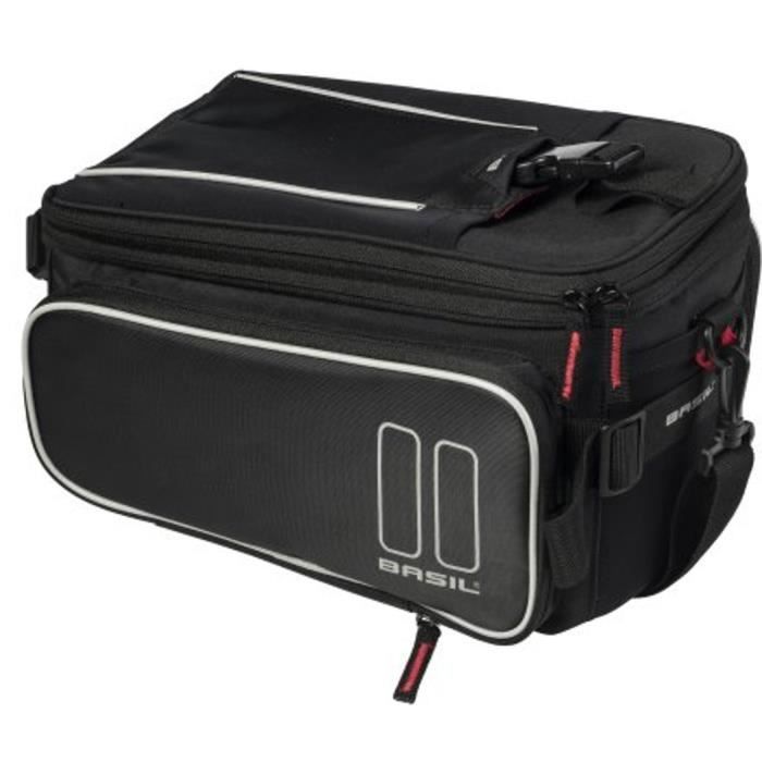 Sac porte-bagages Basil Sport Design - 7-12l noir en polyester avec couverture de pluie incluse