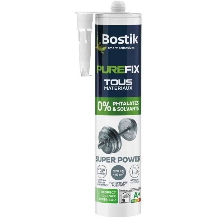 Mastic de Fixation BOSTIK Purefix Super Power Objets Lourds - Tous Matériaux - Sans Solvant ni Phtal