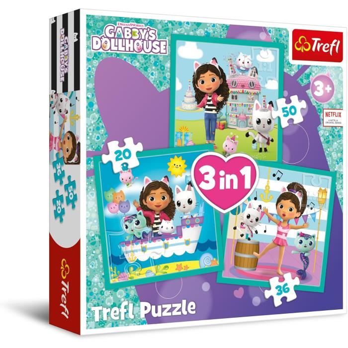 Gabby'S Dollhouse, Activités De Gabby - Puzzle 3En1, 3 Puzzles, De 20 À ...