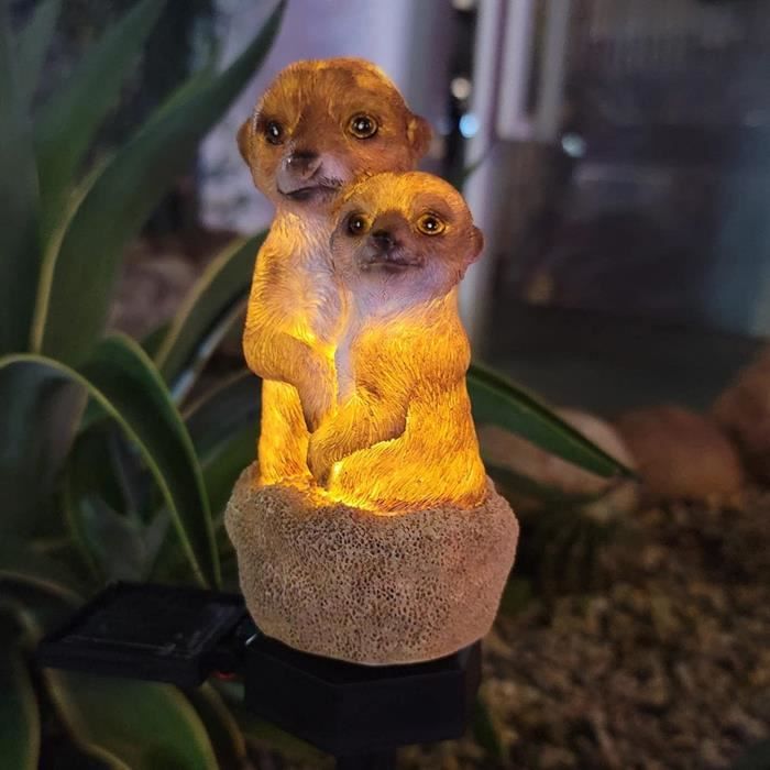 Décoration Jardin Solaire Lutin Troll Résine - Boule Lumineuse Changeante Couleur