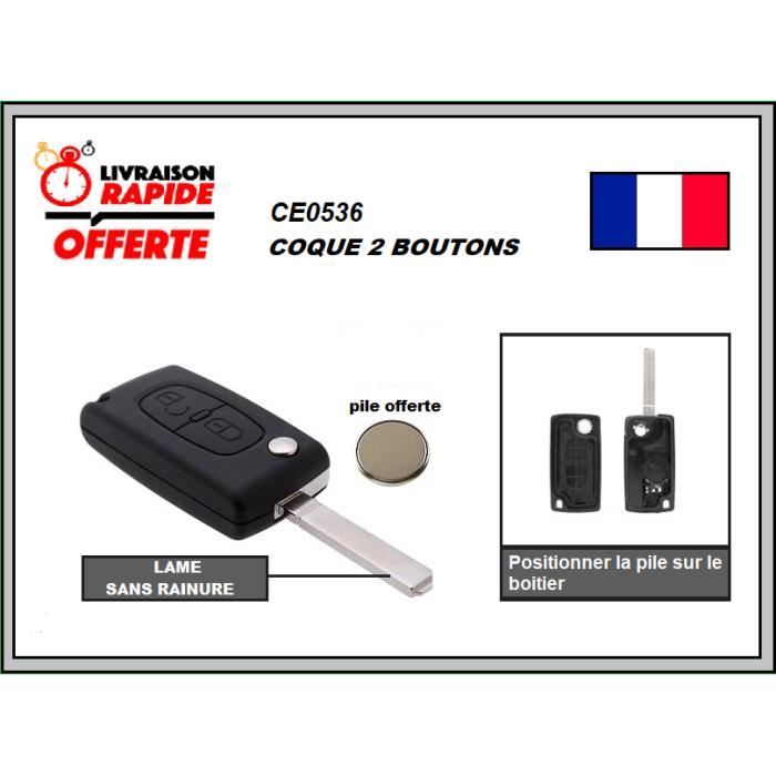 KUNIO Cover Chiave Auto TPU Rossa Con Bordo Dorato, Per Citroen C2 C3 C4 Berlingo E Peugeot 207 307 308 5008 3 Tasti, Portachiavi Incluso