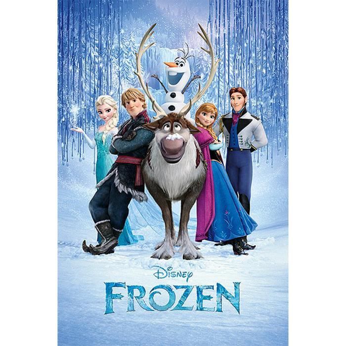 Poster Frozen La Reine Des Neiges Personnages - Cdiscount Maison