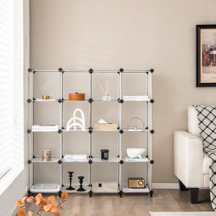 12 Cubes Rangement Modulables Alightup - Armoire Organisateur Avec Marteau