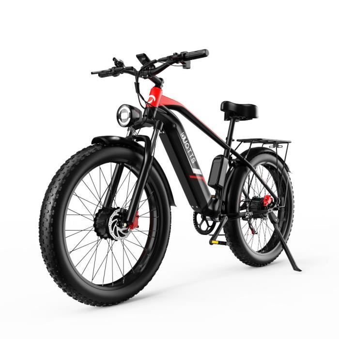 velo electrique adulte DUOTTS F26 Noir Autonomie 120km Pneus 26 pouces tout terrain avec suspension avant vtc fat bike 48v20ah