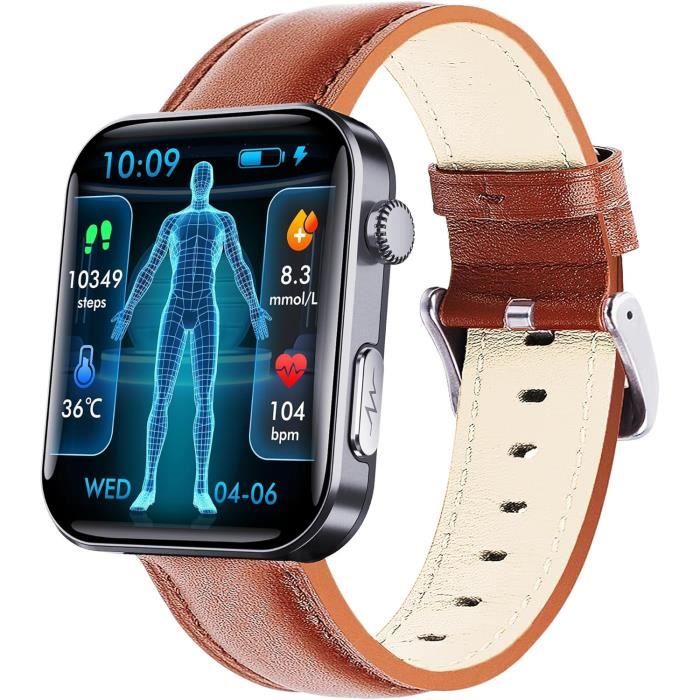 Montre intelligente avec ECG, fréquence cardiaque, tension artérielle